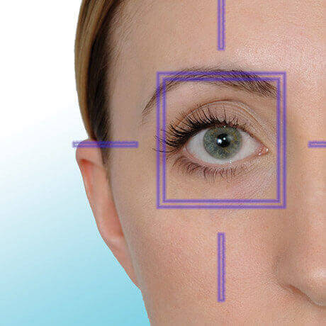 Closeup of a Woman's Eye With a Box Surrounding It